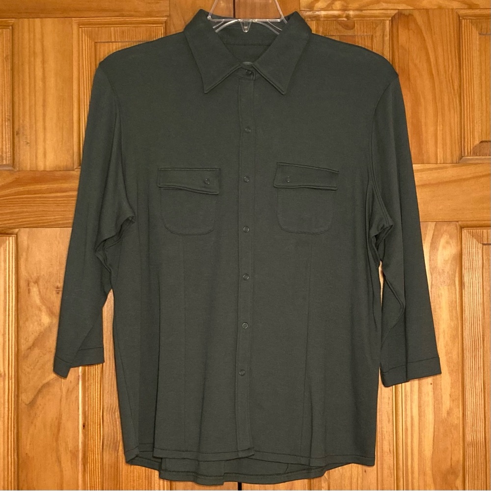 NWOT Cabela's for Women Vintage 90s Top Blouse Long Sleeve Green Size XL